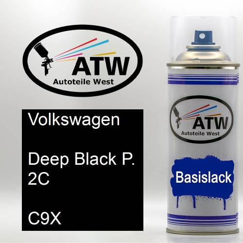 Volkswagen, Deep Black P. 2C, C9X: 400ml Sprühdose, von ATW Autoteile West.